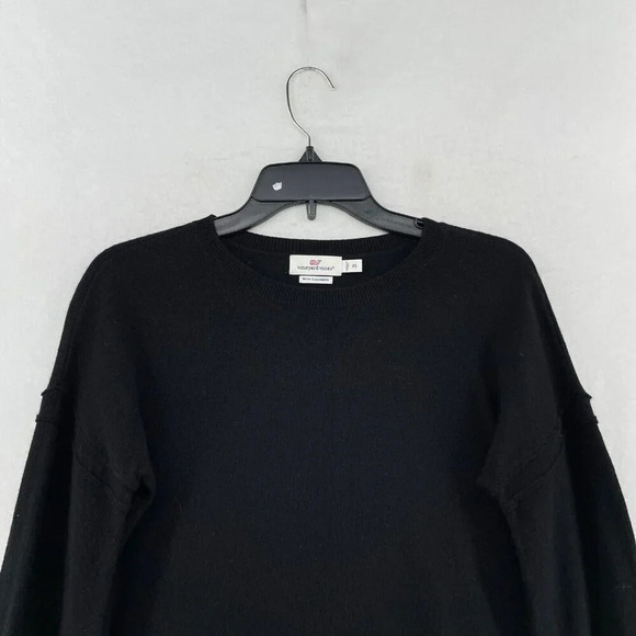 Vineyard Vines Sweater Women's Sz XS Black Knitted Drop Shoulder Sleeve Pullover - Picture 6 of 11